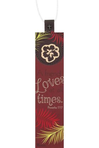 603799537933 Flower A Friend Loves At All Times Faux Leather Bookmark