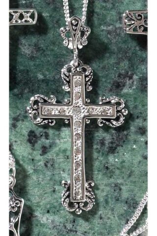 714611138419 Large Fancy Budded Cross With Stones And Fancy Bale