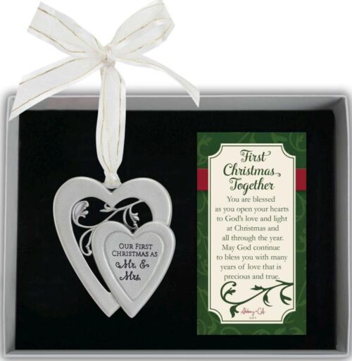 785525294904 Our First Christmas As Mr And Mrs Heart (Ornament)
