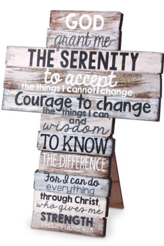 667665112785 Serenity Prayer Stacked Wood Cross