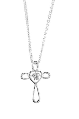 714611188292 Petal Cross With CZ Heart