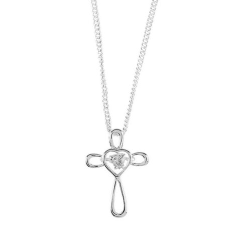 714611188292 Petal Cross With CZ Heart