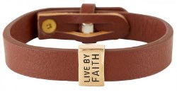 195002316607 Live By Faith Leather Cuff (Bracelet/Wristband)