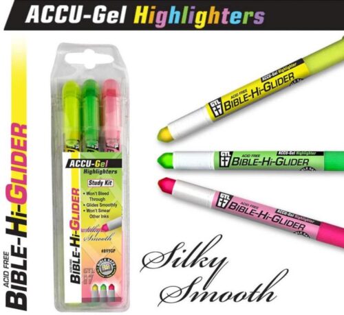 634989895472 Bible Hi Glider Accu Gel Highlighter 3 Pack