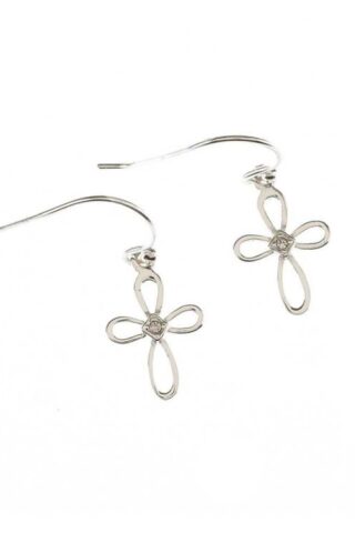 714611177760 Petal Cross With CZ (Earring)