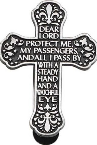 785525064224 Motorist Prayer Cross Visor Clip