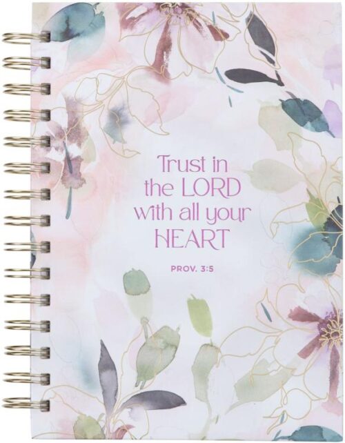 9781639523979 Purple  Journal w/Scripture Floral Trust in the Lord Large Bible Verse Notebook
