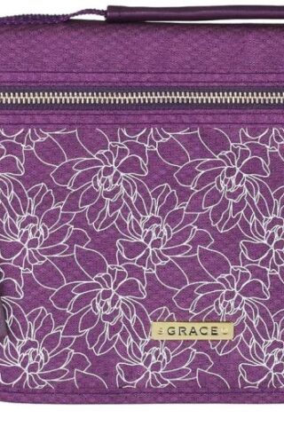 1220000134669 Faith Badge Floral Women's Tri-Fold Organizer Bible Cover Zipper Closure