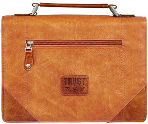 1220000324732 Classic Vegan Leather Bible Cover for Men & Women: Trust in the Lord Inspiration