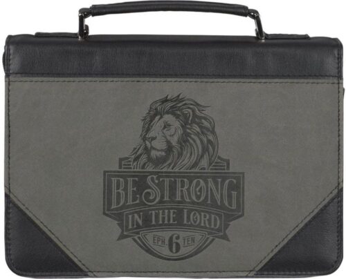 1220000326286 Classic Premium Vegan Leather Inspirational Bible Cover for Men & Women: Be Stro