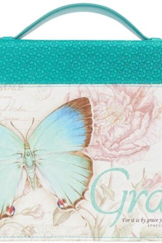 6006937131682 Teal Botanic Butterfly Blessings Fashion Bible Cover  Grace Ephesians 2:8  Bible