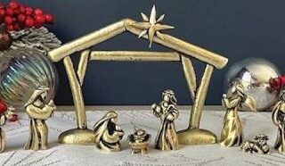 785525320474 Nativity Set Mini 11 Piece Metal