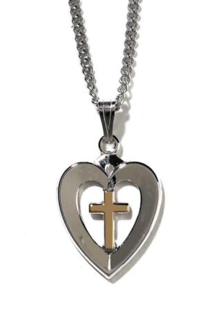 714611139690 2 Tone Heart With Cross Center