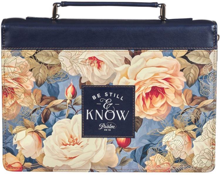 1220000327870 Fashion Premium Vegan Leather Inspirational Bible Cover for Women: Be Still & Kn