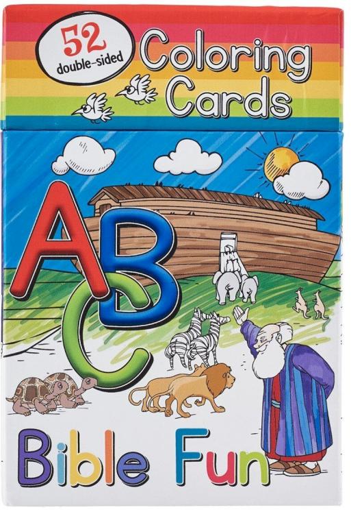 6006937143494 52 Coloring Cards for Kids: ABC Bible Fun - double-sided