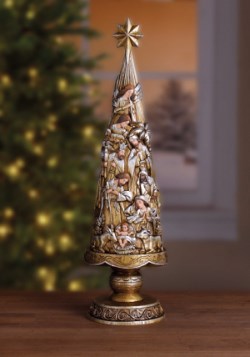 886083463426 Metallic Finish Nativity Tree